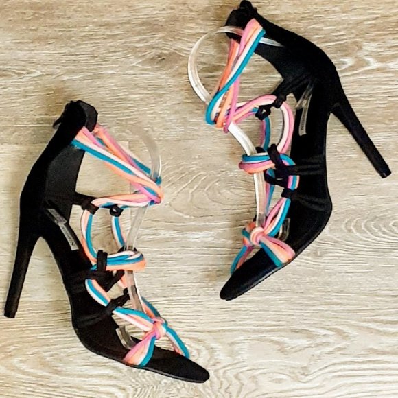 Cape Robin Neon strappy Stiletto Open Toe Heel - Picture 2 of 7